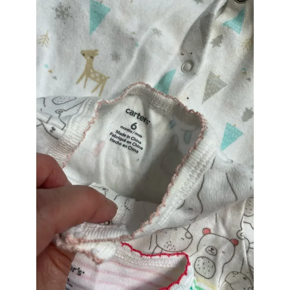 Carters and more Baby girls sleepers and tops bundle size 6mo